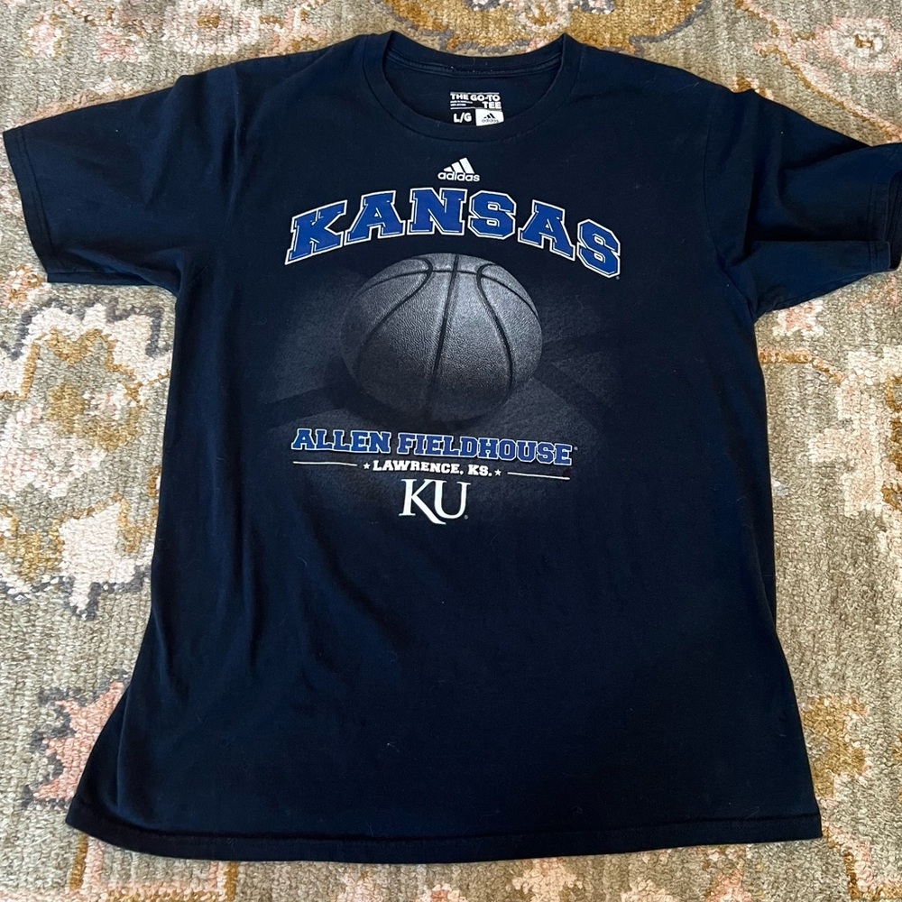 Kansas‎ Jayhawks Adidas Kansas Basketball Shirt Men’s Size Large Color Black